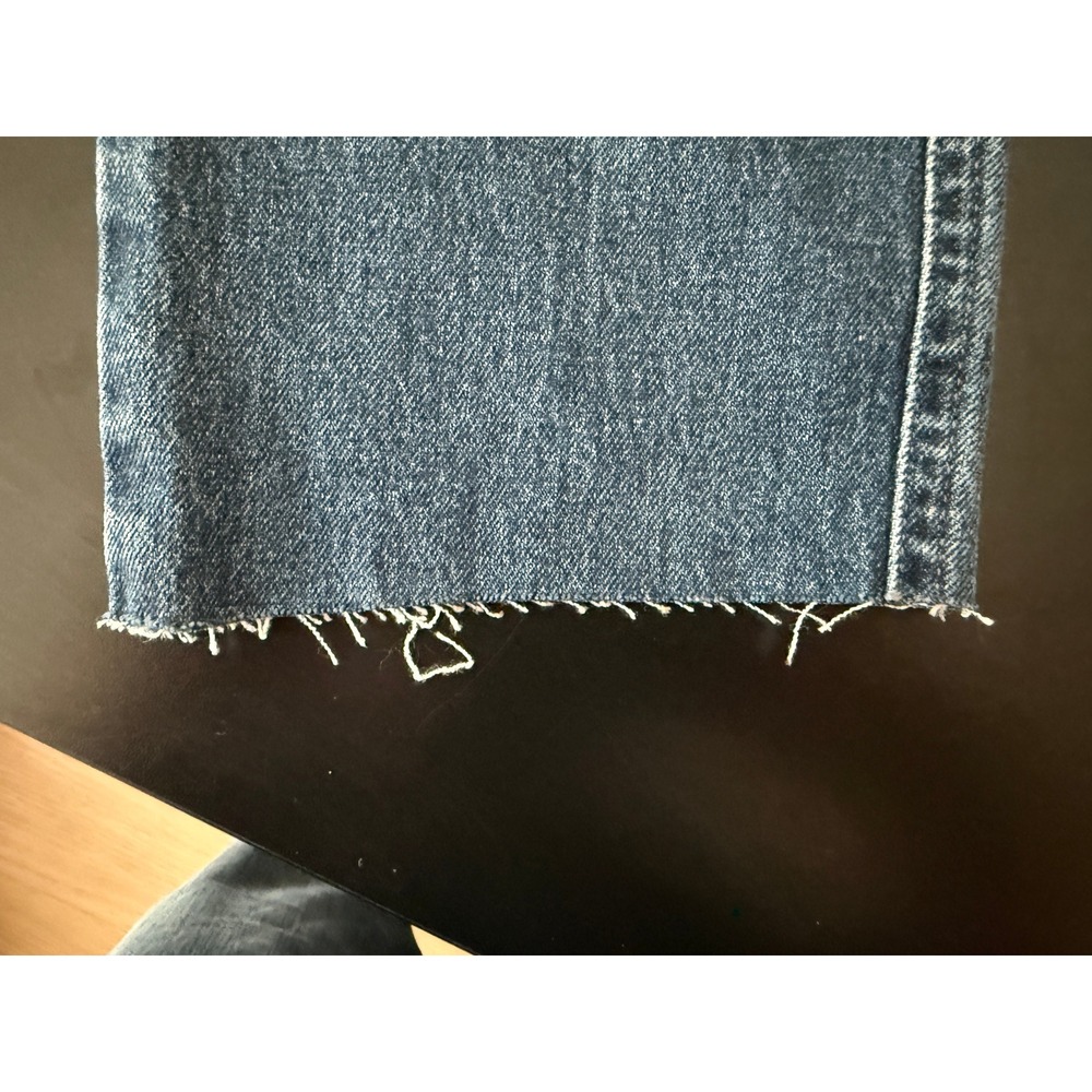 Vintage Lee Original Jeans Blue Denim Straight Leg Y2K 90s Raw Hem 28 Women - Picture 15 of 16
